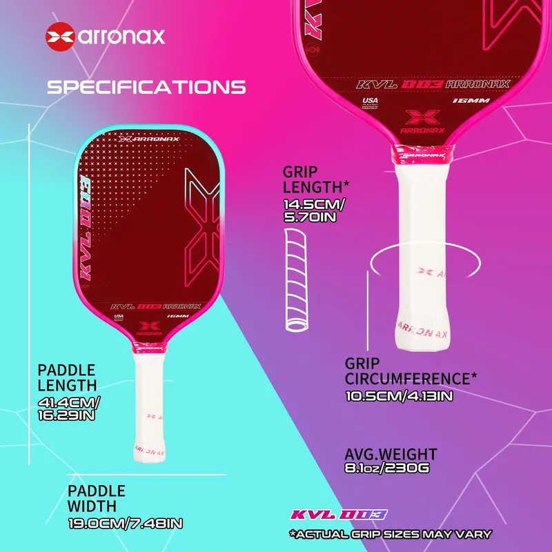 Racket Vibration Dampener - Arronax Carbon Fiber Pickleball Paddle 16mm